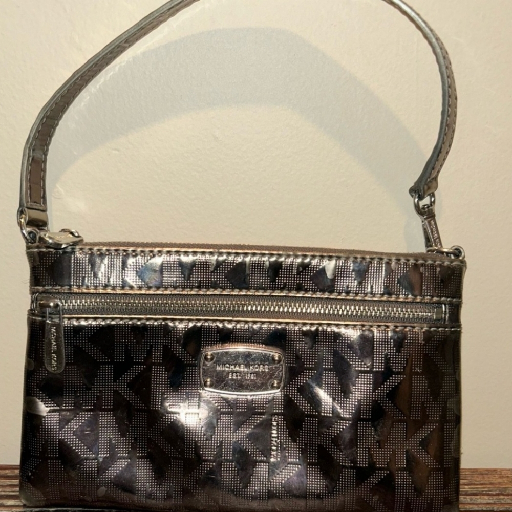 Michael Kors metallic brown wristlet